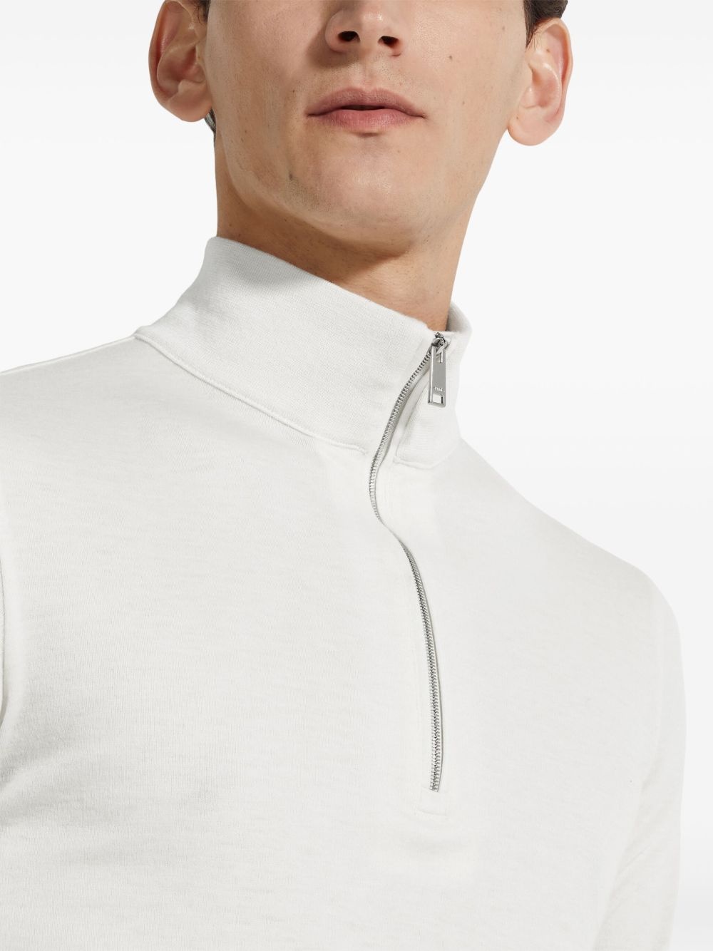 cashmere zip-up sweatshirt - 4