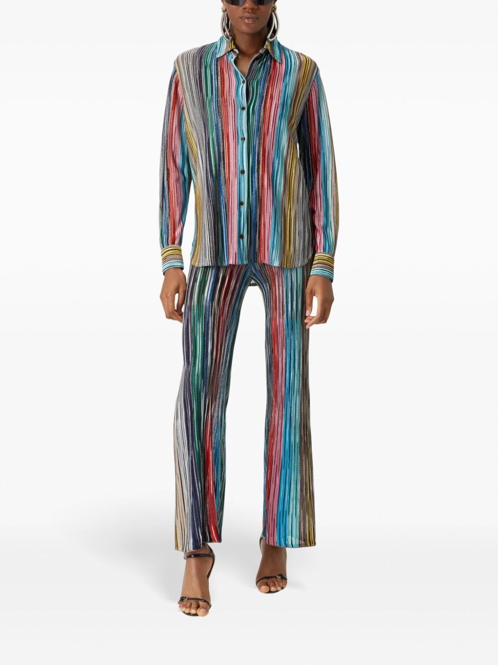 striped ribbed knit shirt - 2