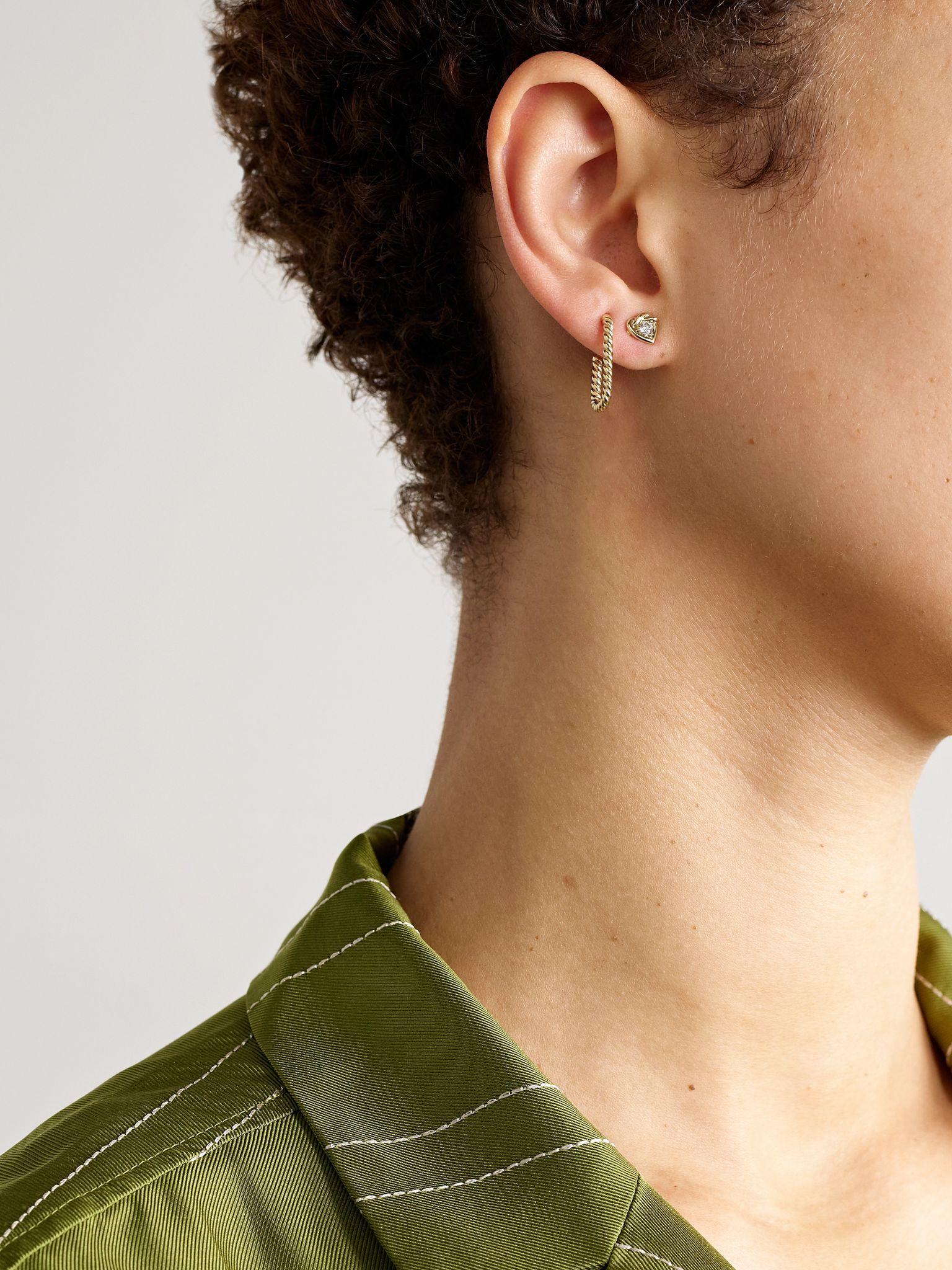 Tie The Knot 10-karat gold diamond earrings Gold - 4