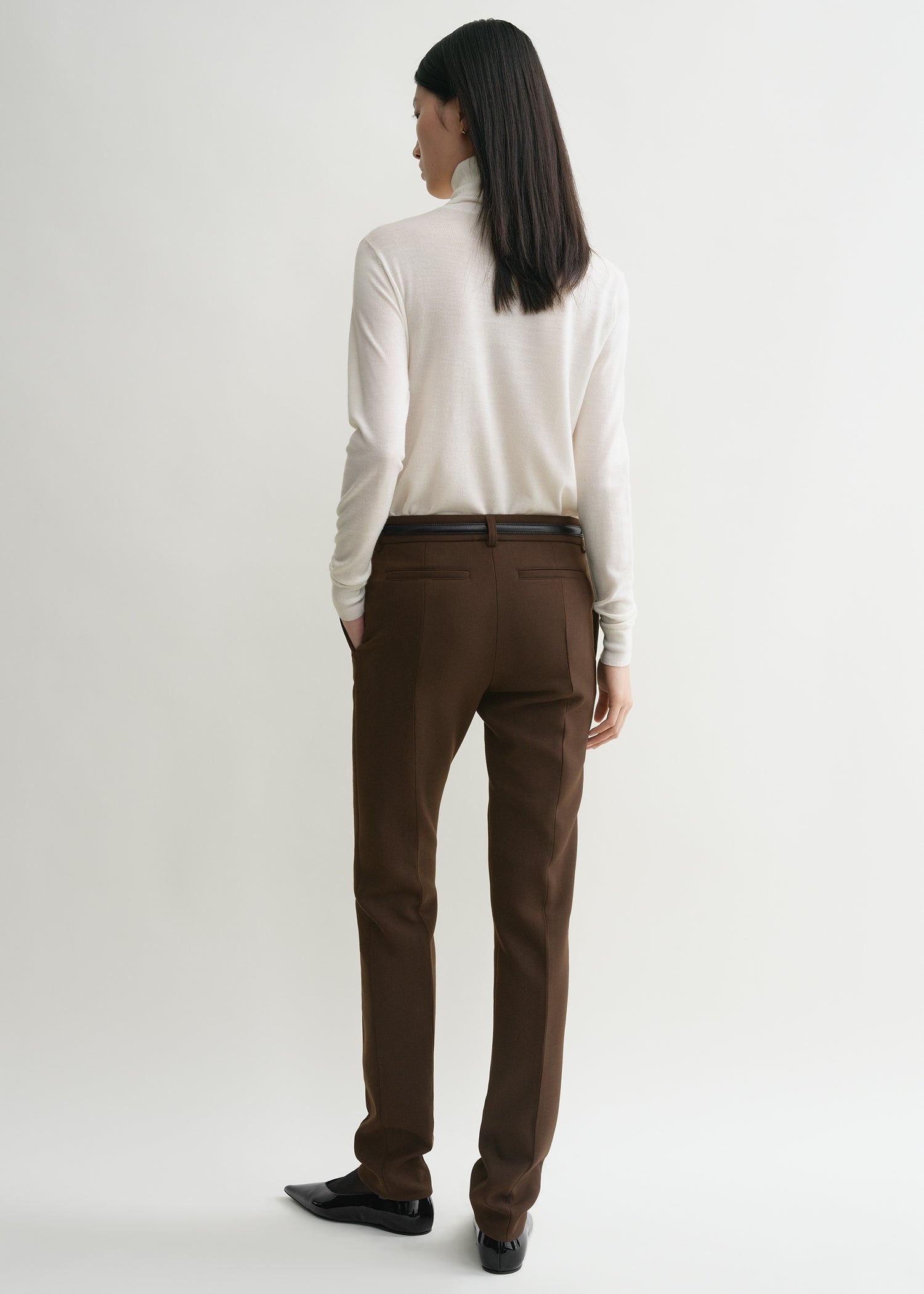 Low-waist slim trousers bark - 4
