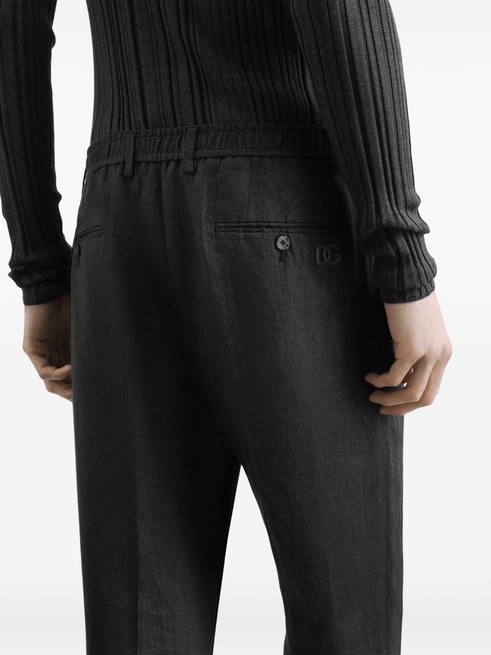 linen tapered trousers - 5