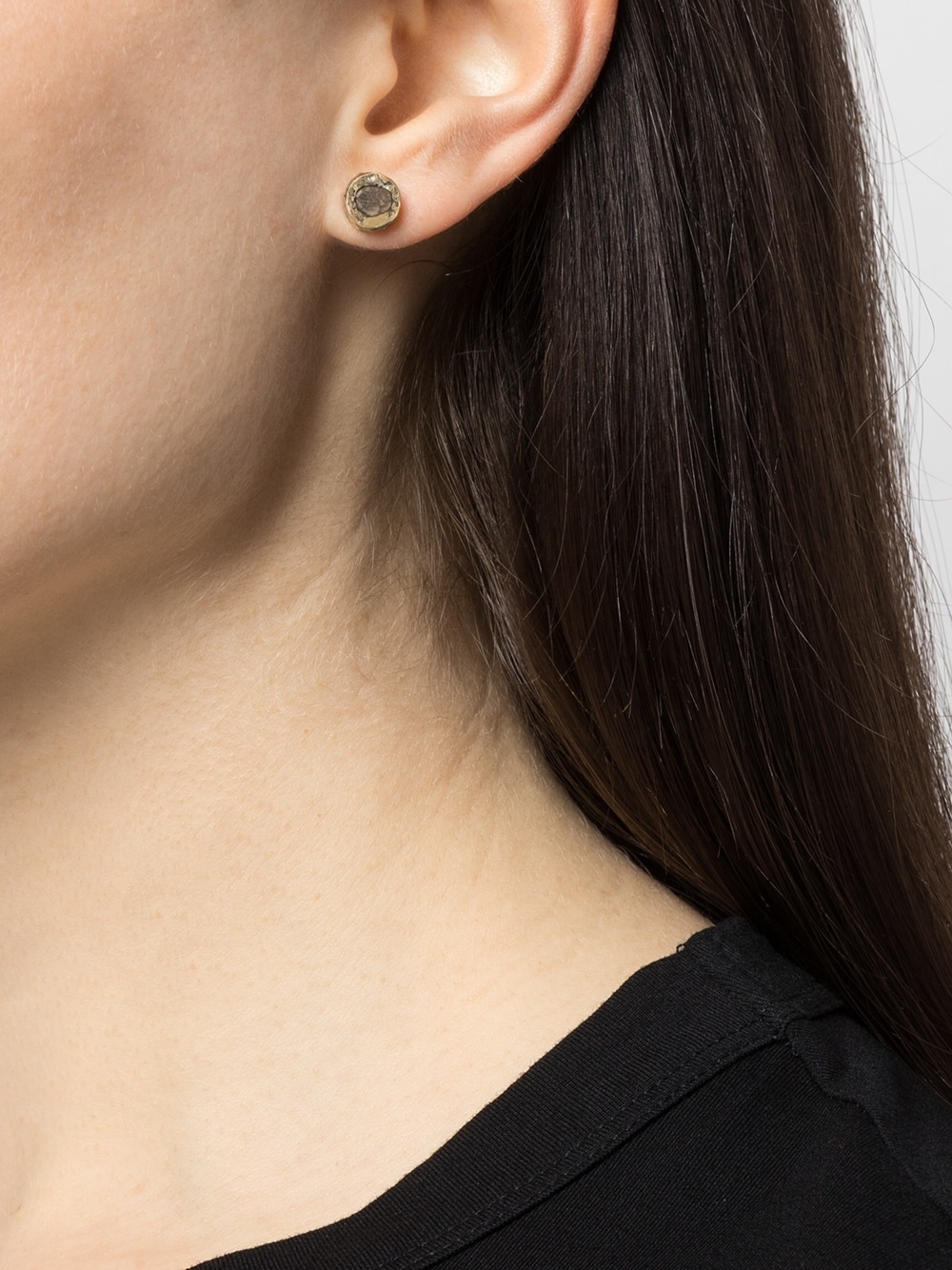 diamond-encrusted single stud earring - 2