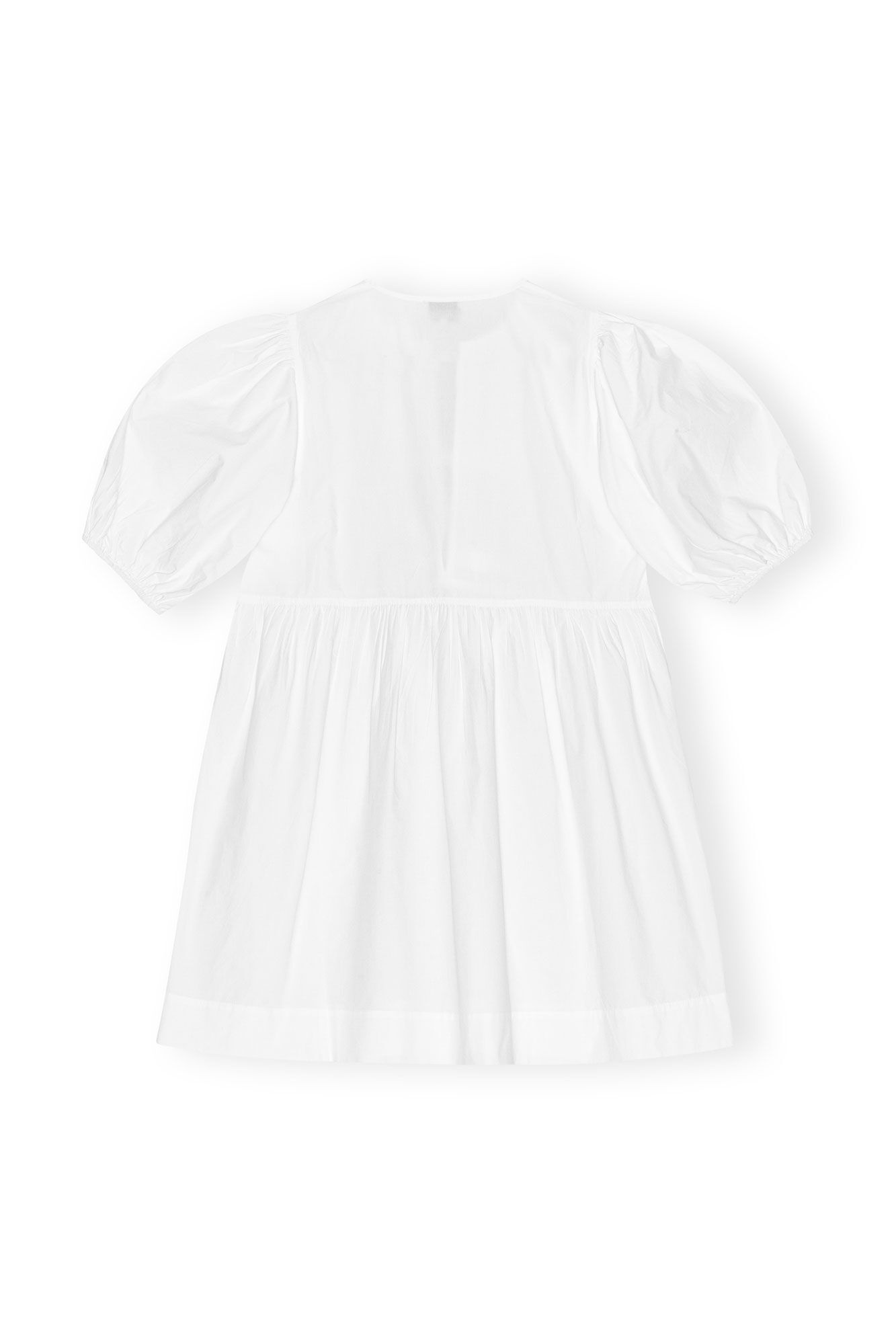 WHITE COTTON POPLIN TIE STRING MINI DRESS - 2