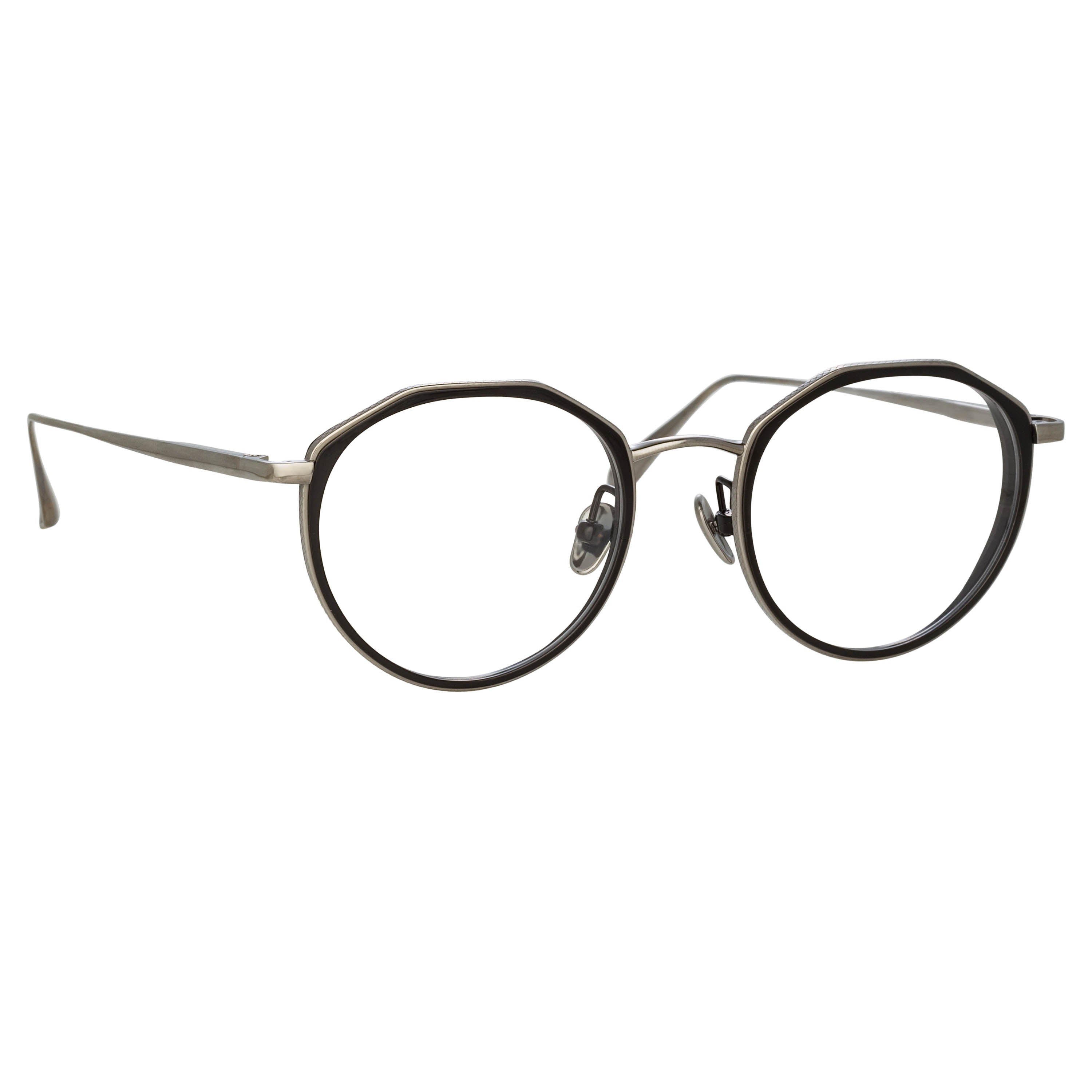 CESAR ANGULAR OPTICAL FRAME IN WHITE GOLD AND BLACK - 2
