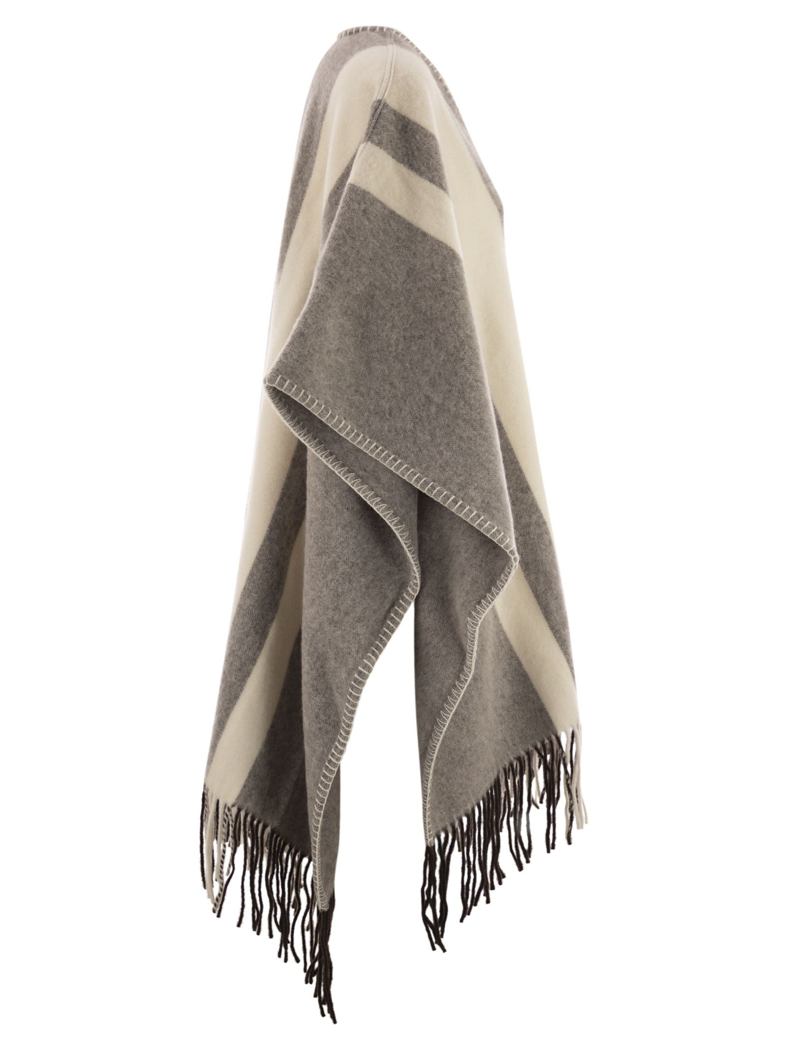 FAY - Fay Women Wool Poncho With Hook - 3