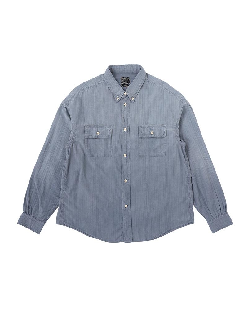 PALMER SHIRT L/S DMGD GREY - 1