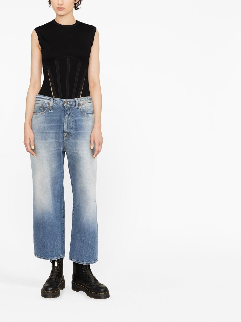 distressed-finish denim jeans - 2