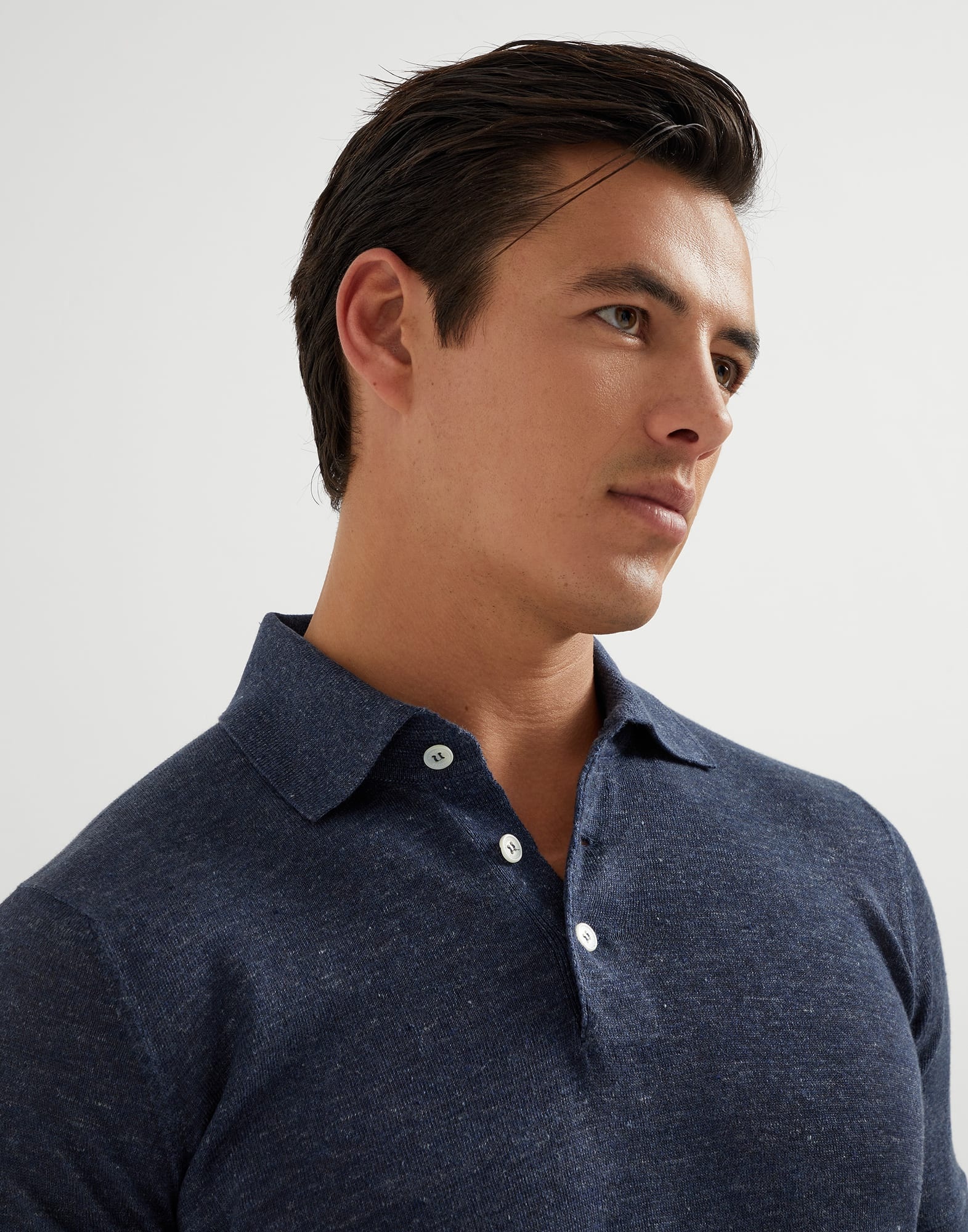 Linen and cotton knit polo - 3