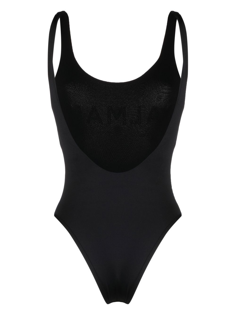 stud-logo U-neck swimsuit - 2