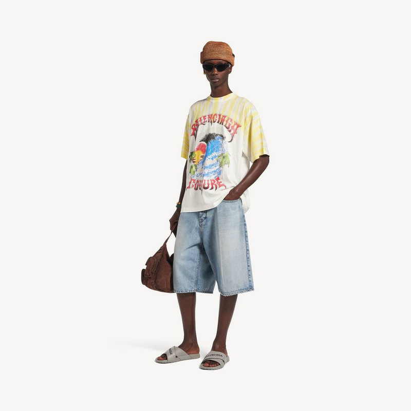 BALENCIAGA Men's Extreme Tie Dye Medium Fit T-shirt in White outlook
