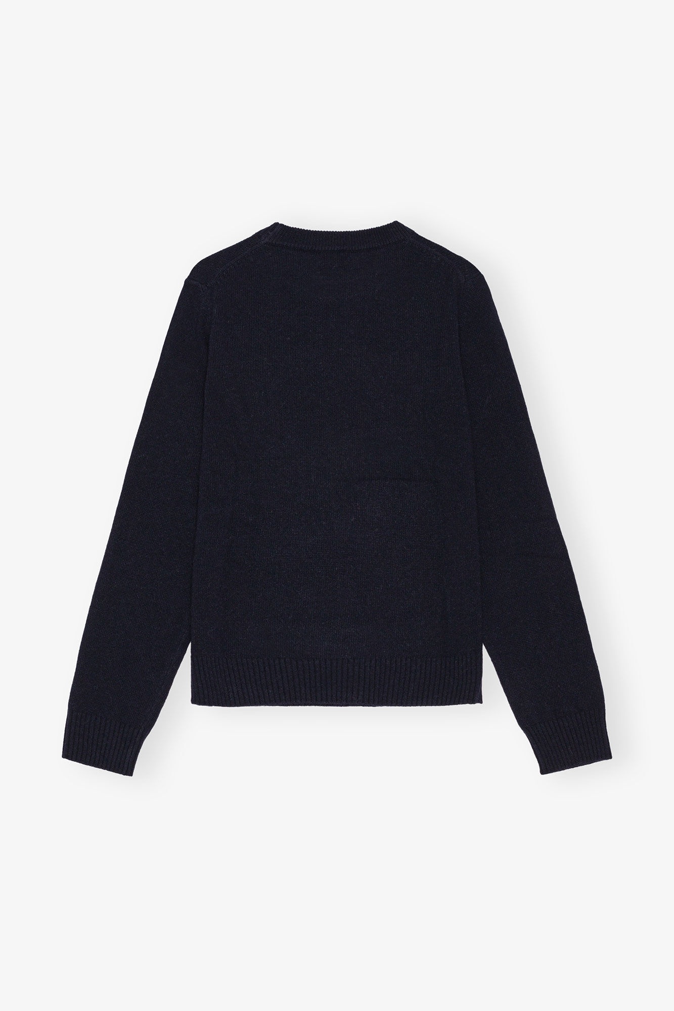 DARK BLUE GRAPHIC WOOL MIX BASEBALL SWEATER - 6