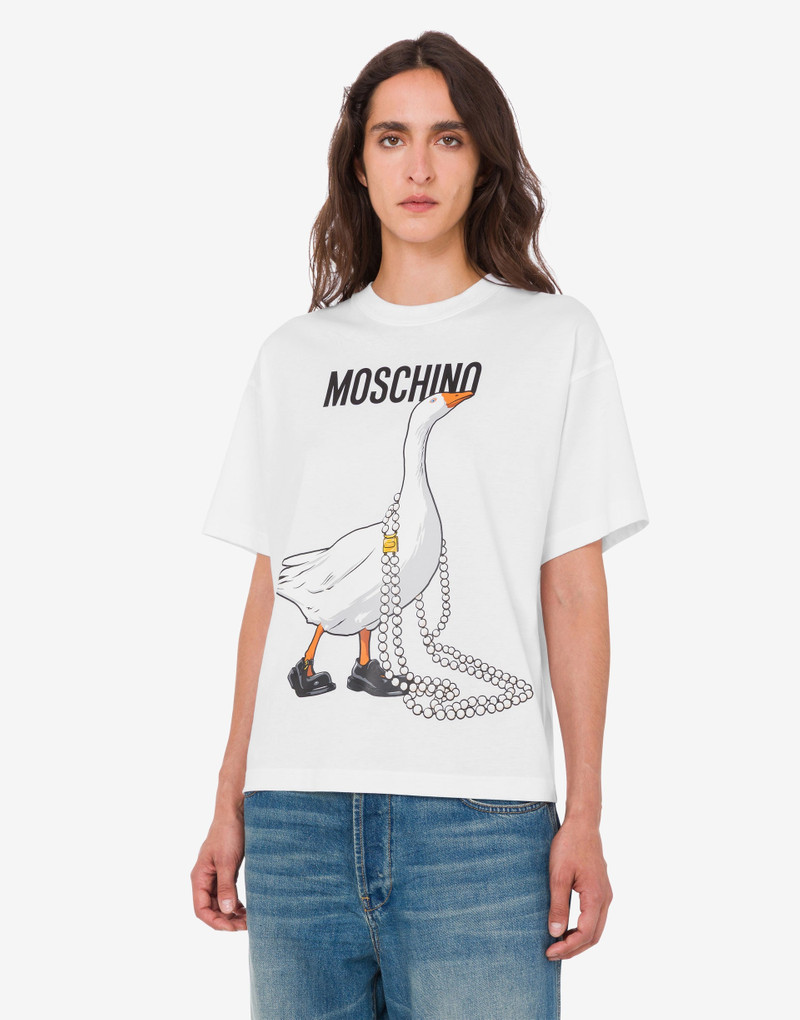 Moschino GOOSE ORGANIC COTTON JERSEY T-SHIRT outlook