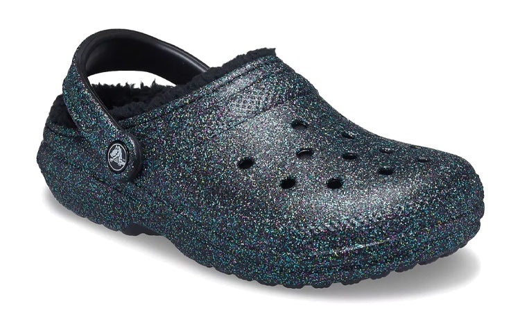 (WMNS) Crocs Classic Glitter Black Lined Clogs 'Starry Skies' 205842-9BD - 3