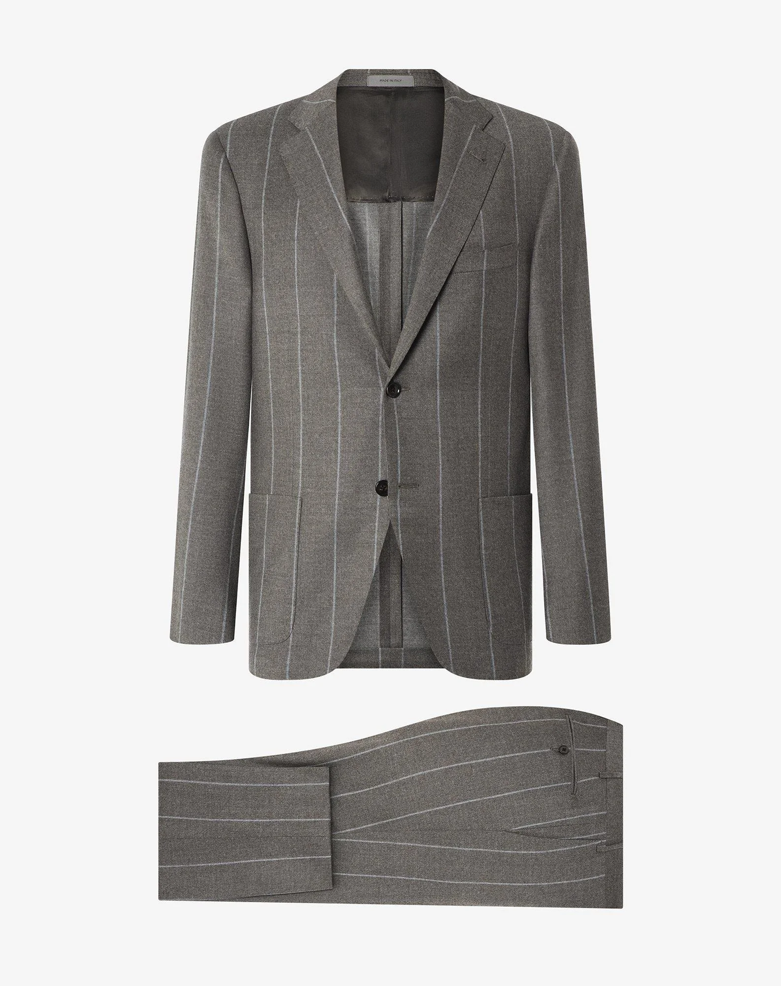 Grey pinstripe 130's wool and silk suit - 1