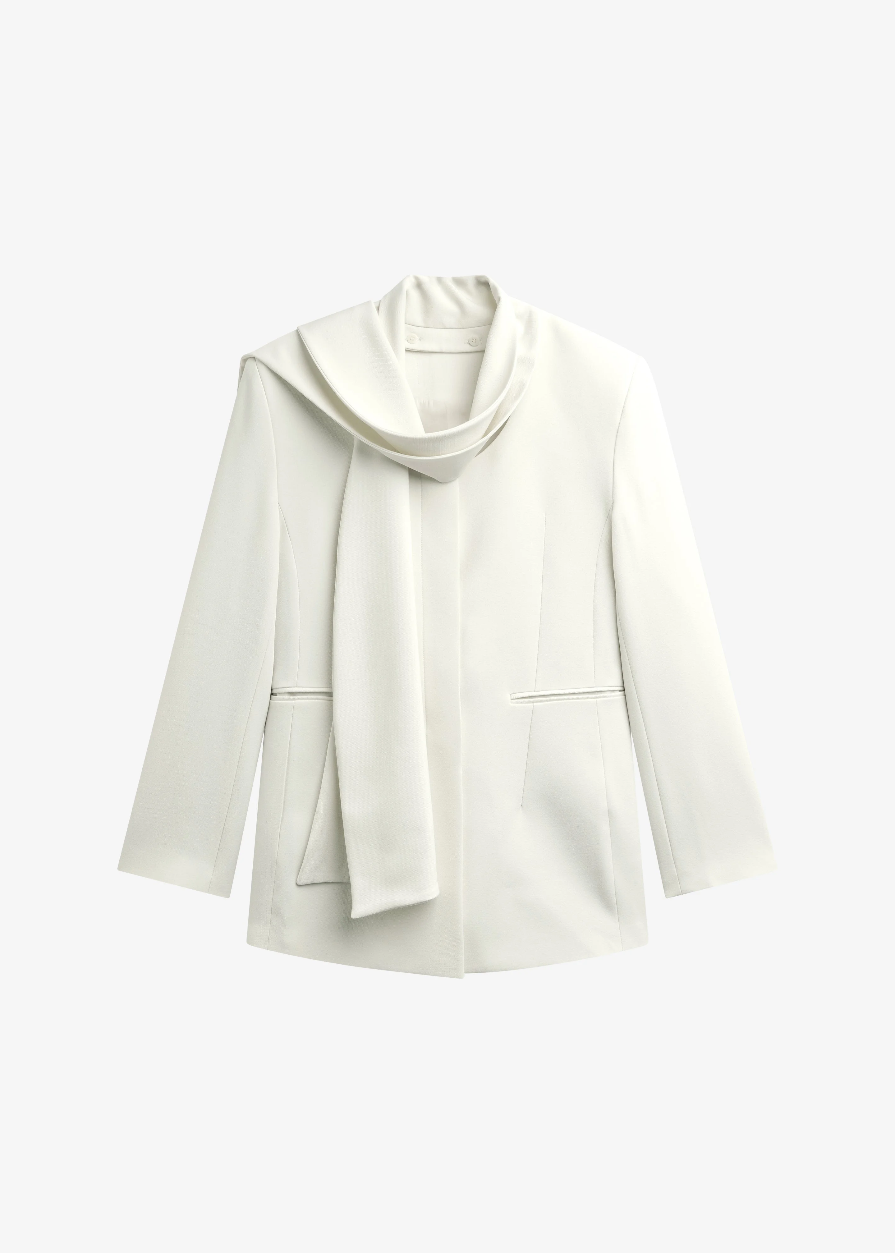 Seika Scarf Blazer - Ivory - 1