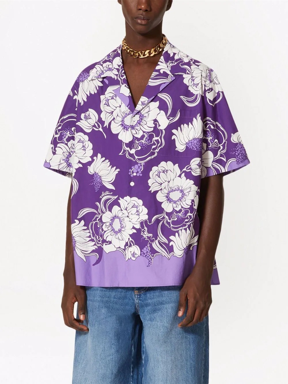 floral pattern camp collar shirt - 3