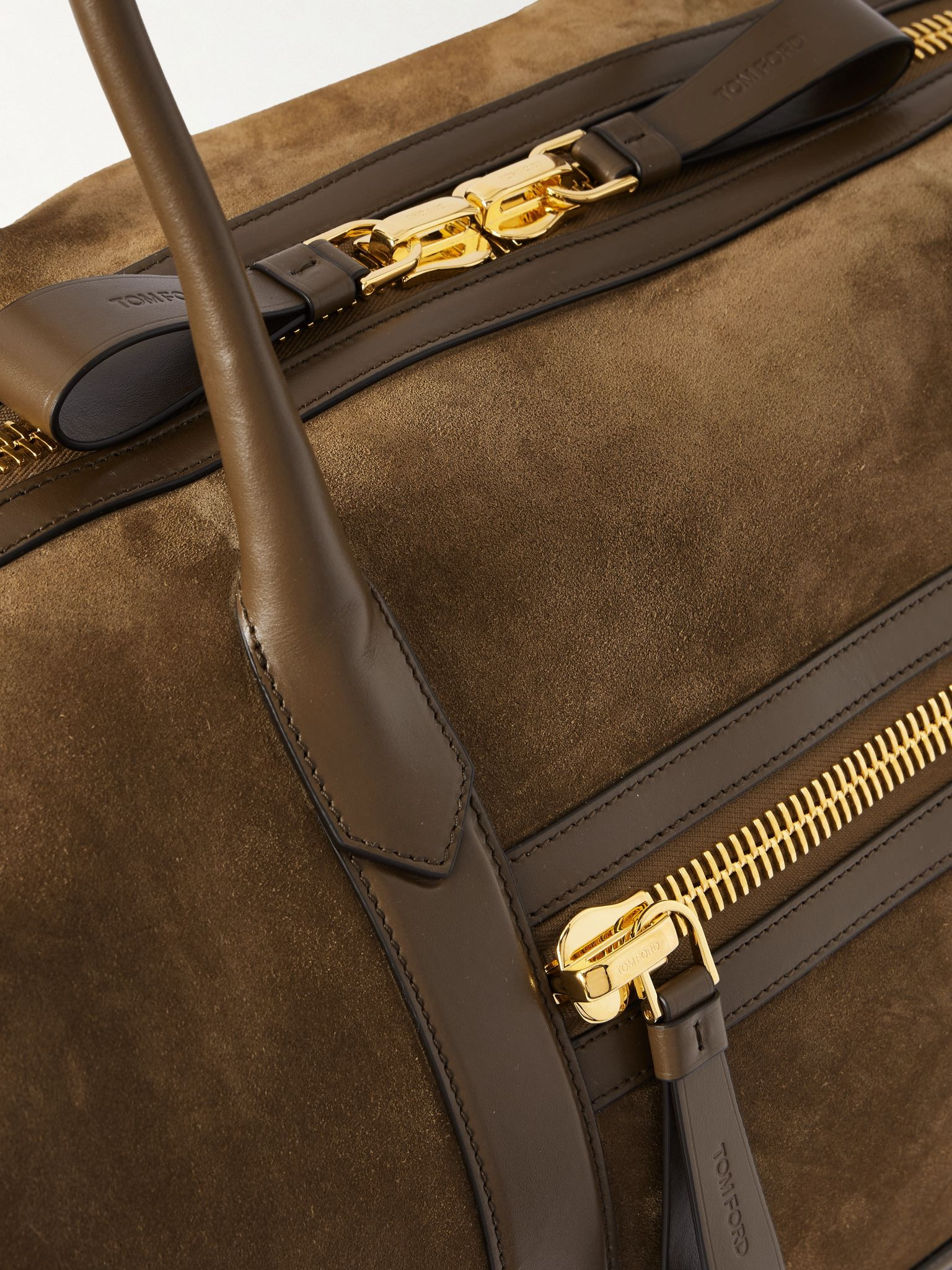 Buckley Leather-Trimmed Suede Holdall Brown - 4