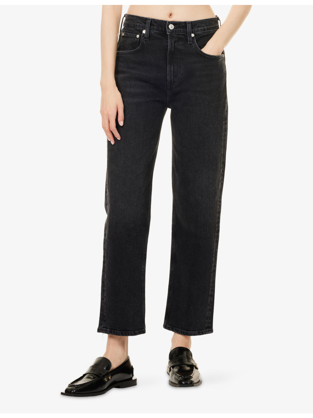 Delfina Straight-Leg Stretch-Denim Jeans - 3