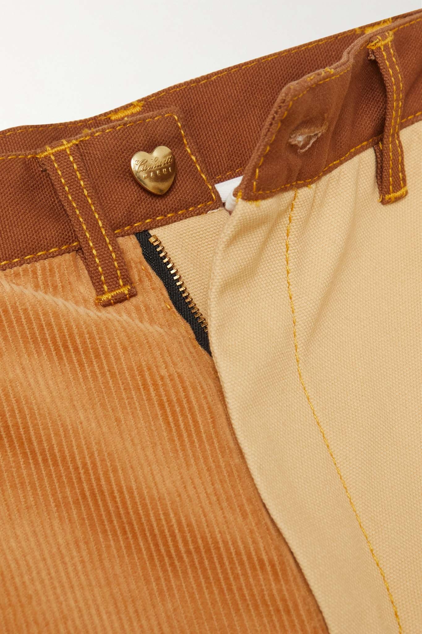+ Carhartt WIP color-block corduroy and cotton-canvas straight-leg pants - 5