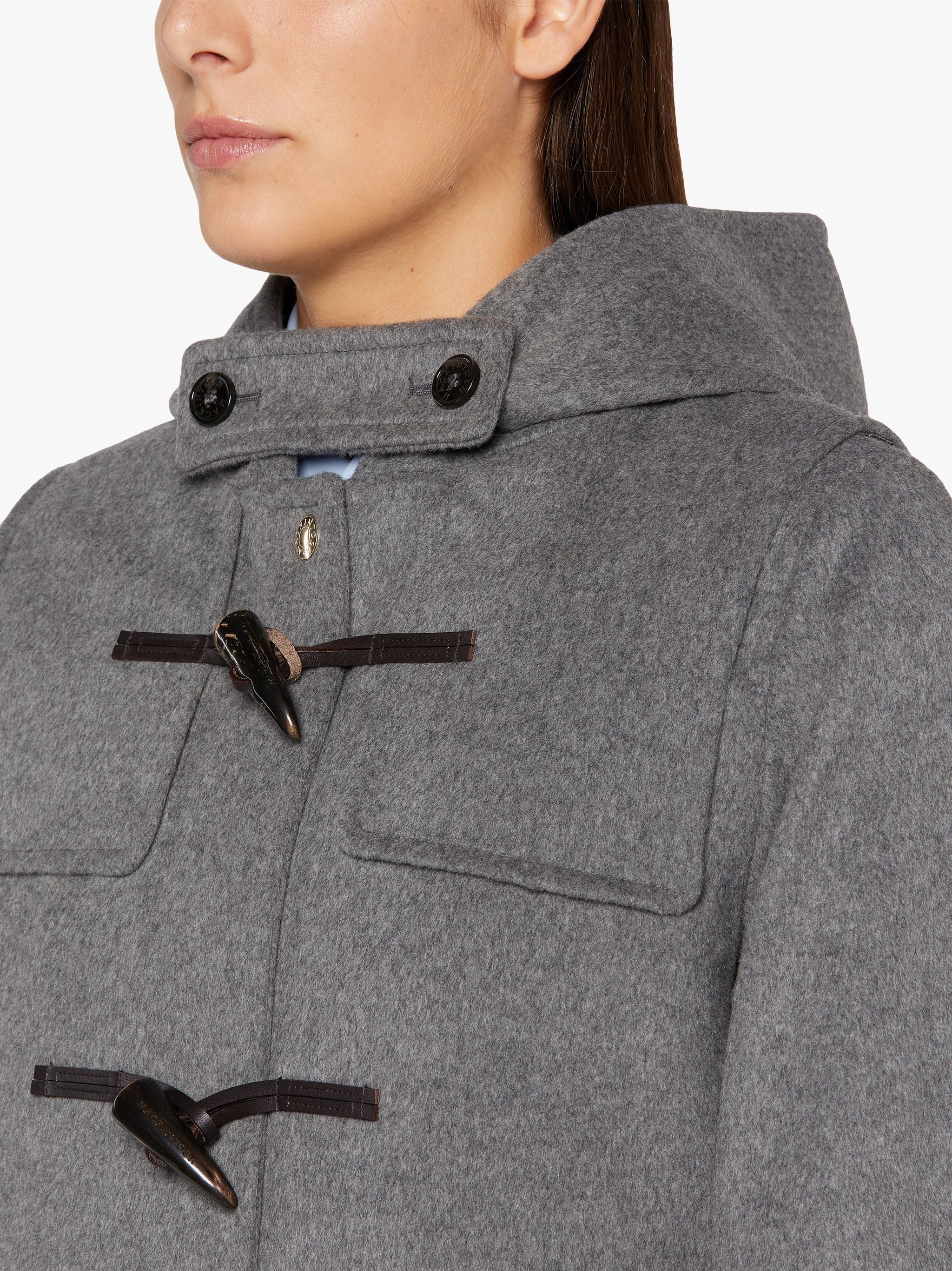 INVERALLAN LIGHT GREY WOOL & CASHMERE DUFFLE COAT | LM-1090BS - 5