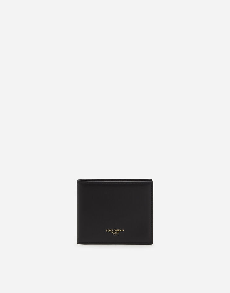 Bifold calfskin wallet with heat-pressed logo - 1