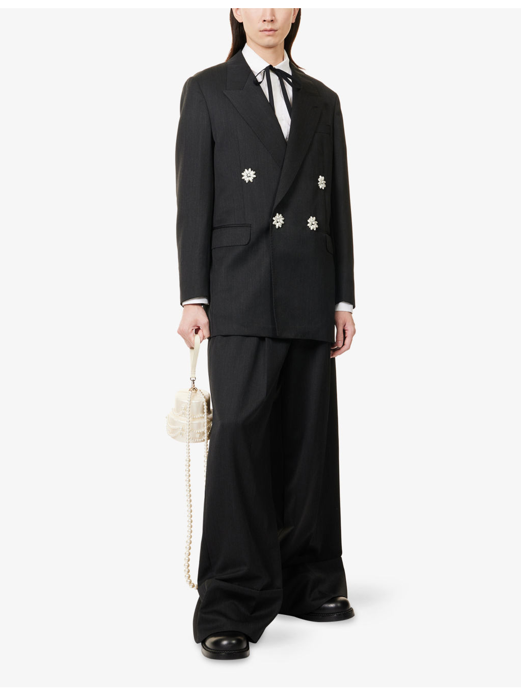 Belted Wide-Leg Wool-Blend Trousers - 2