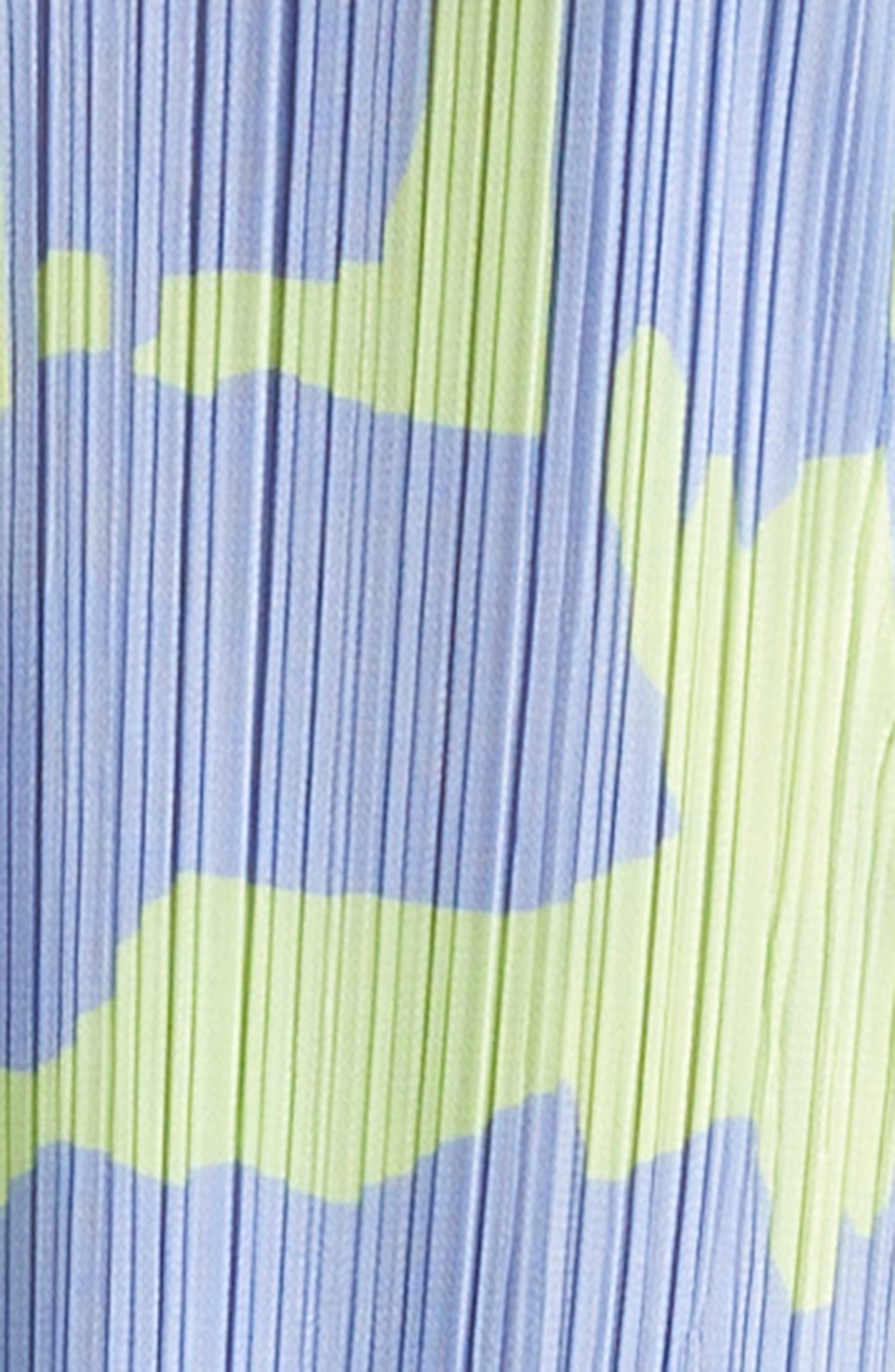 Pleats Please Issey Miyake Refraction Print Pleated Sleeveless Dress in Light Blue at Nordstrom - 7