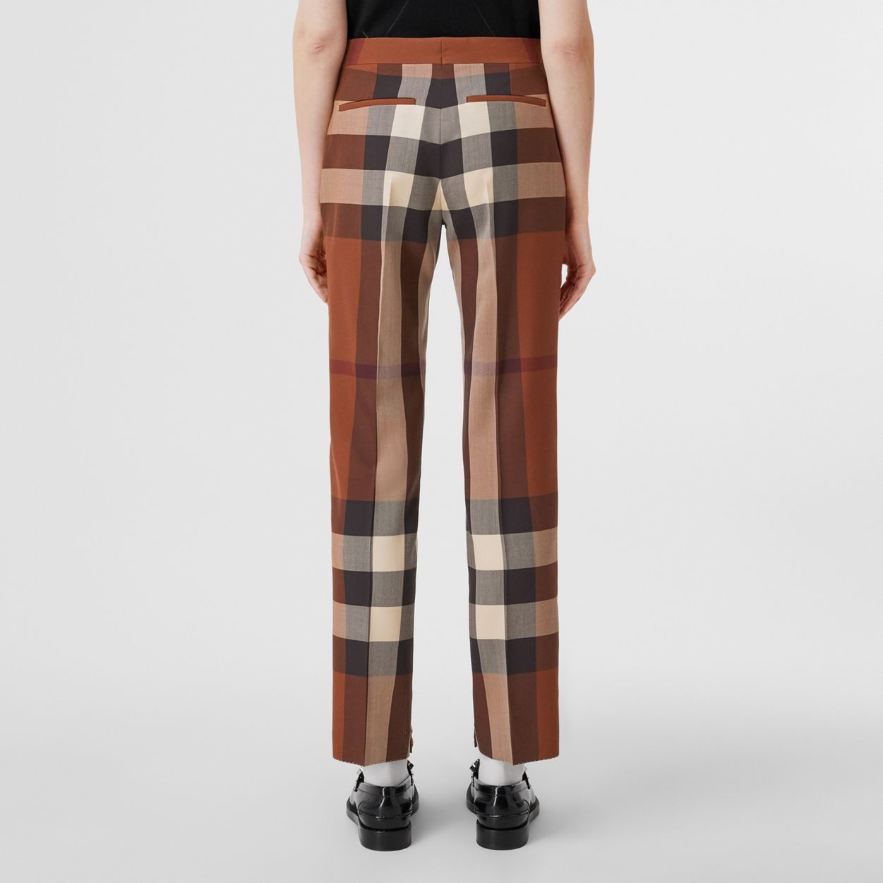 Check Wool Tailored Trousers - 3