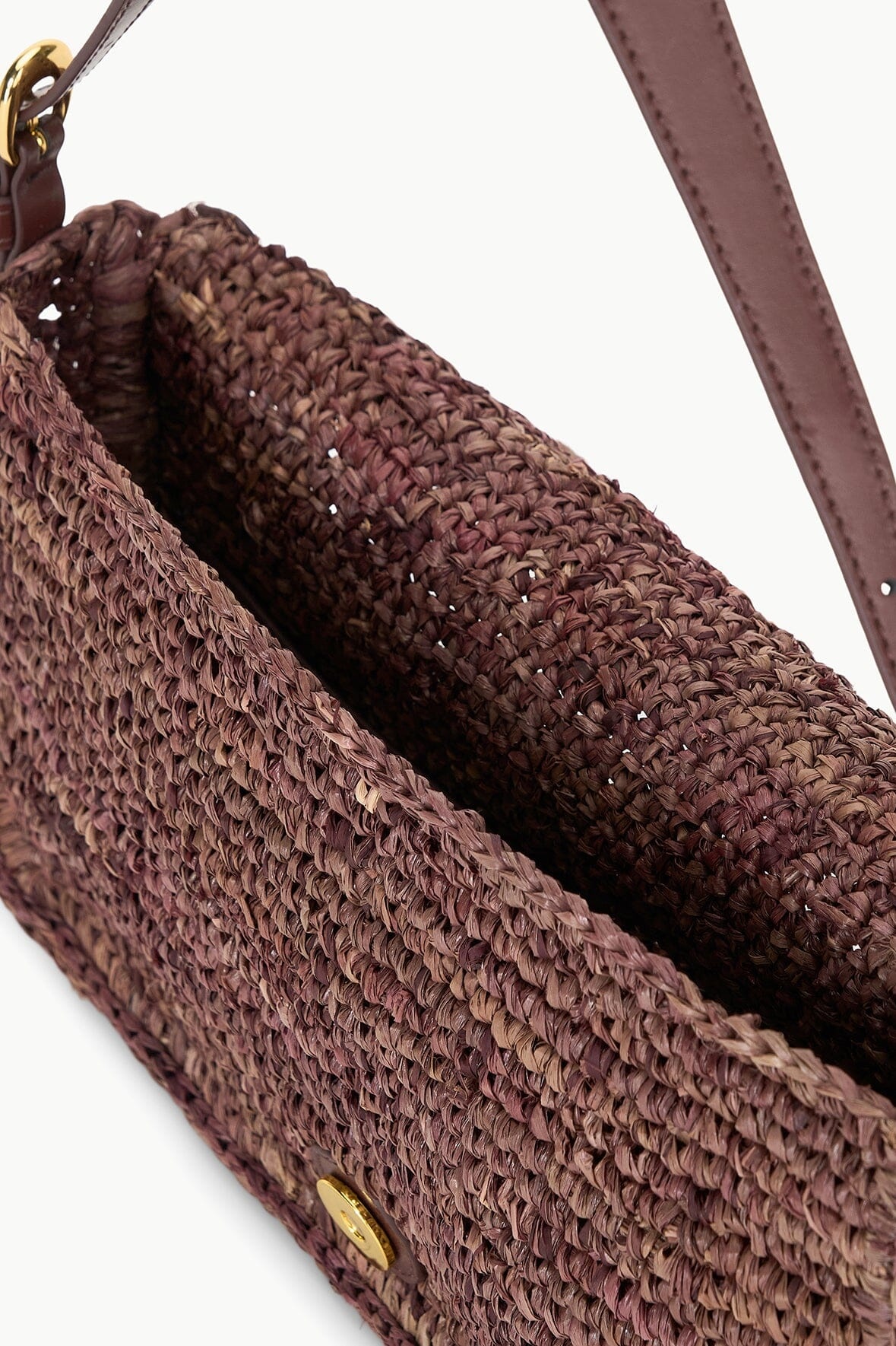 STAUD HARLOW RAFFIA BAG MAHOGANY - 5