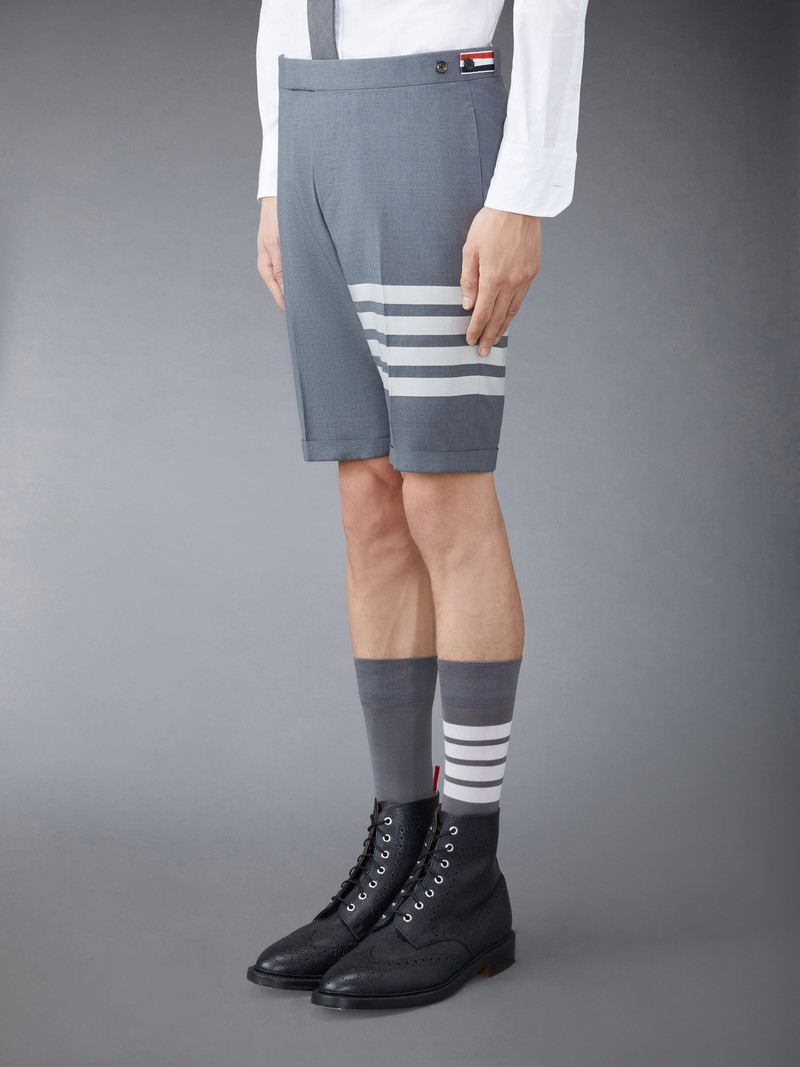Thom Browne PLAIN WEAVE 4-BAR LOW RISE SHORTS outlook