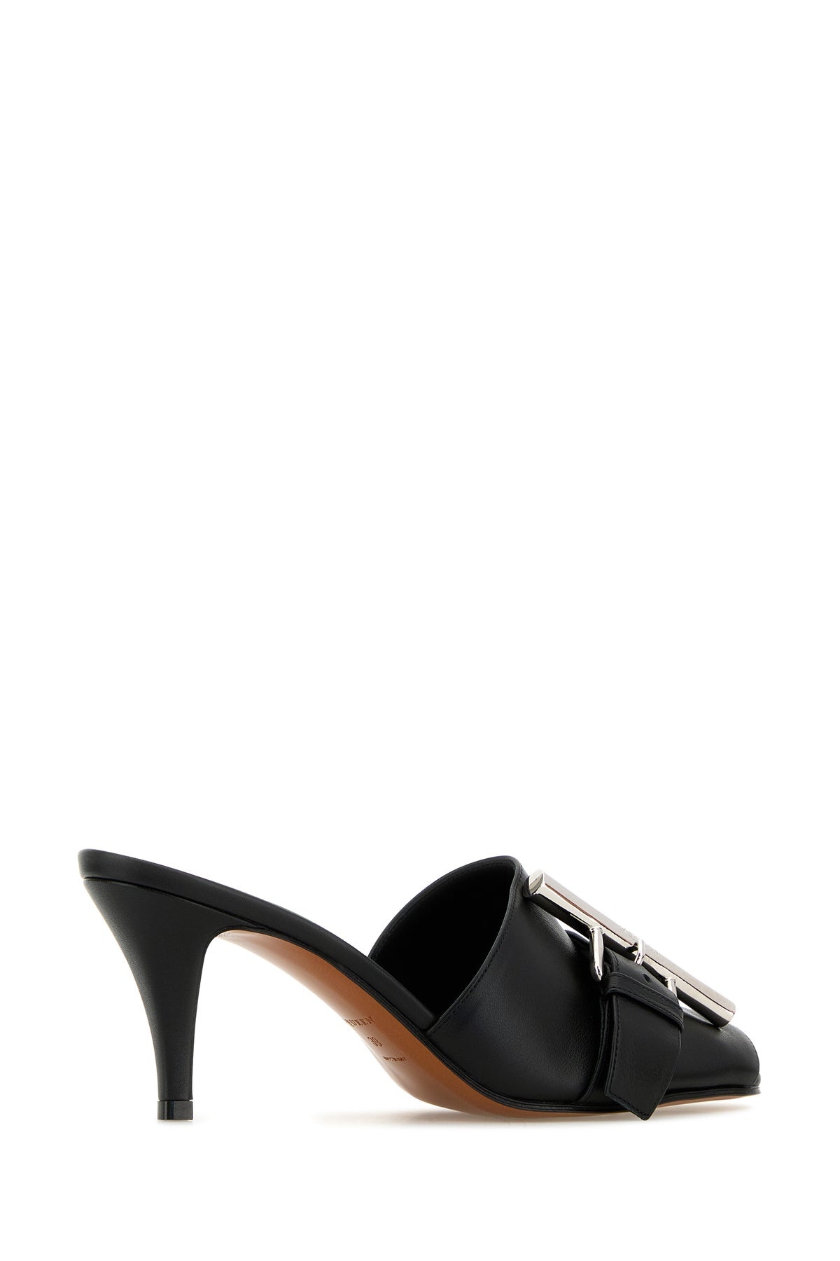 Black leather mules - 3