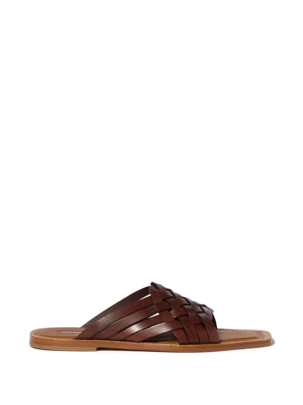 Miu Miu Women Leather Flat Sandals - 1