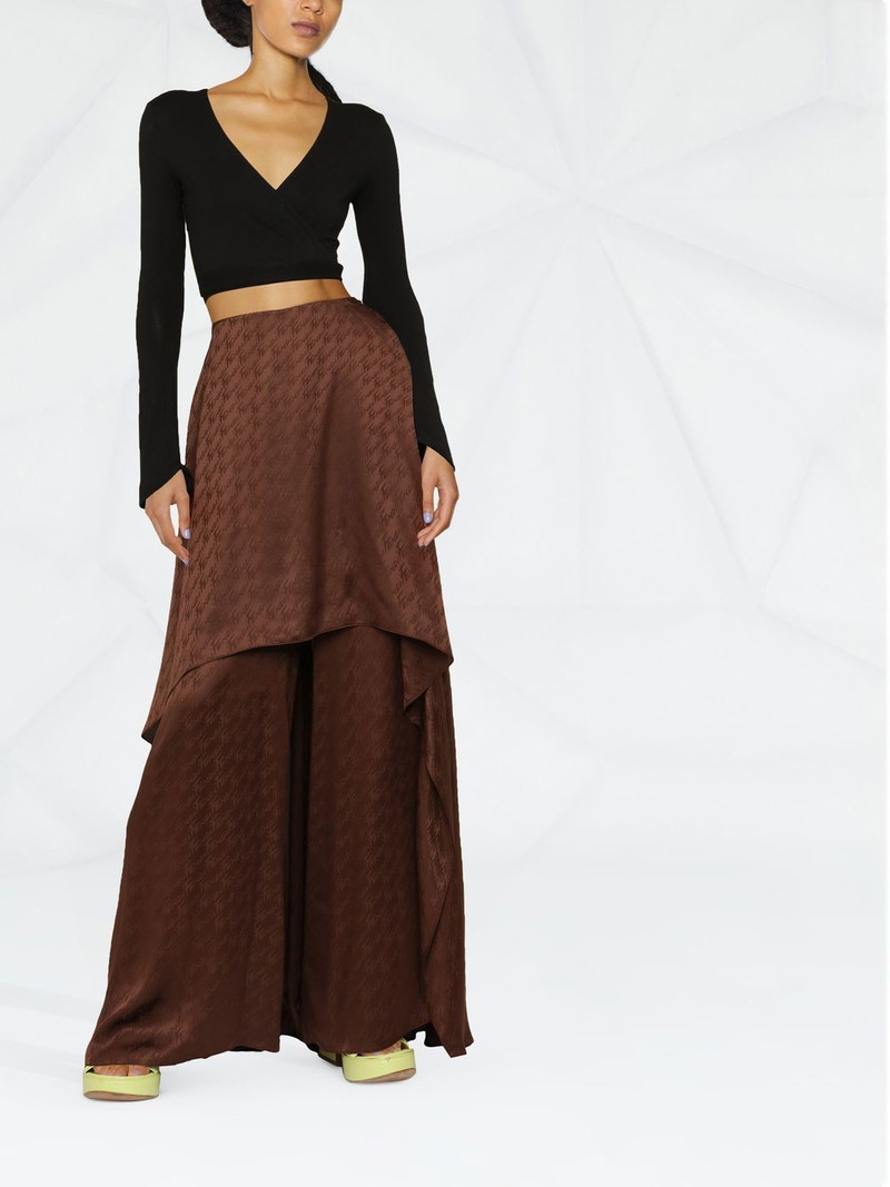 FENDI wide-leg monogram-pattern trousers outlook
