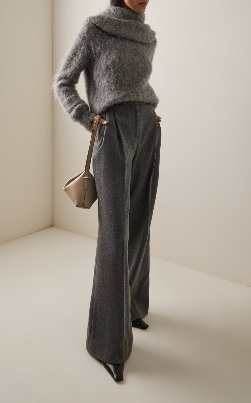 TOTEME Alpaca-Blend Turtleneck Sweater grey outlook