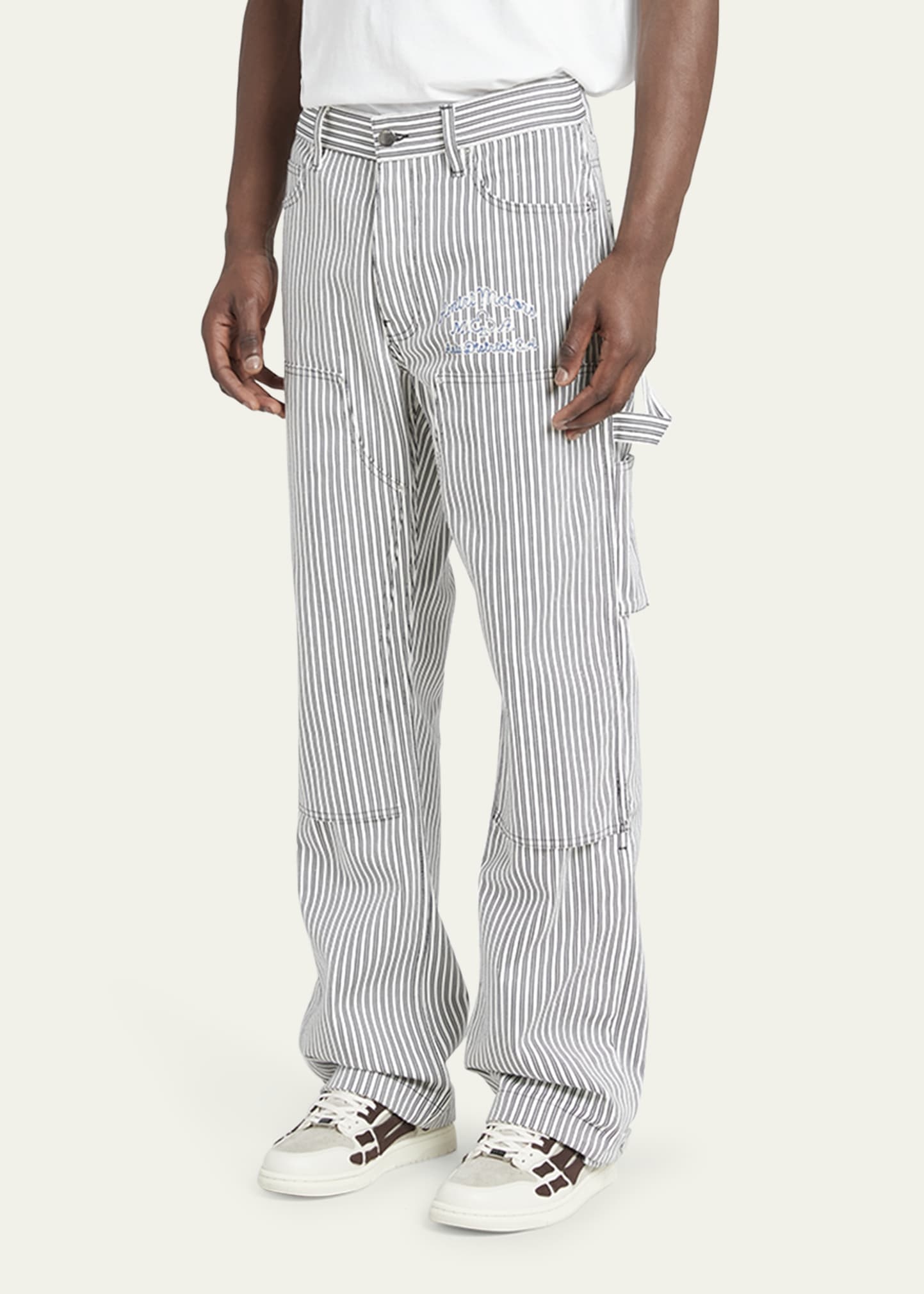 Men's Railroad Striped Carpenter Pants - 4