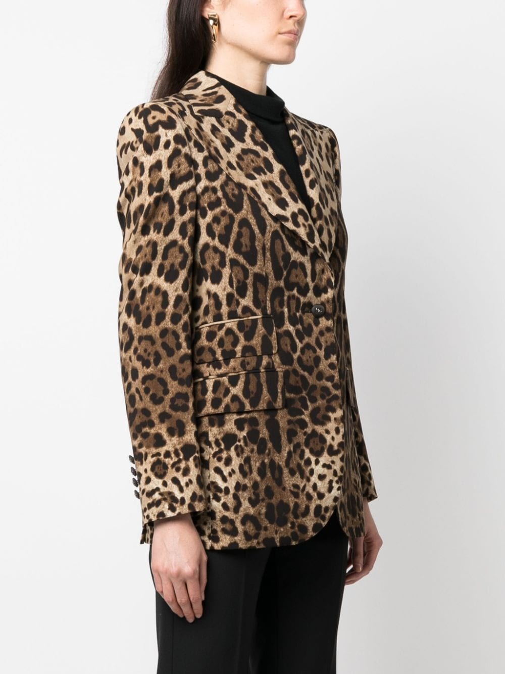 leopard-print single-breasted blazer - 3