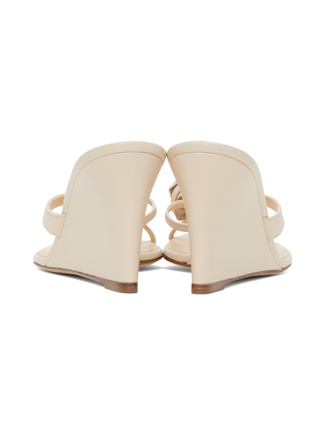 Off-White Wedge Flower Heeled Sandals - 2