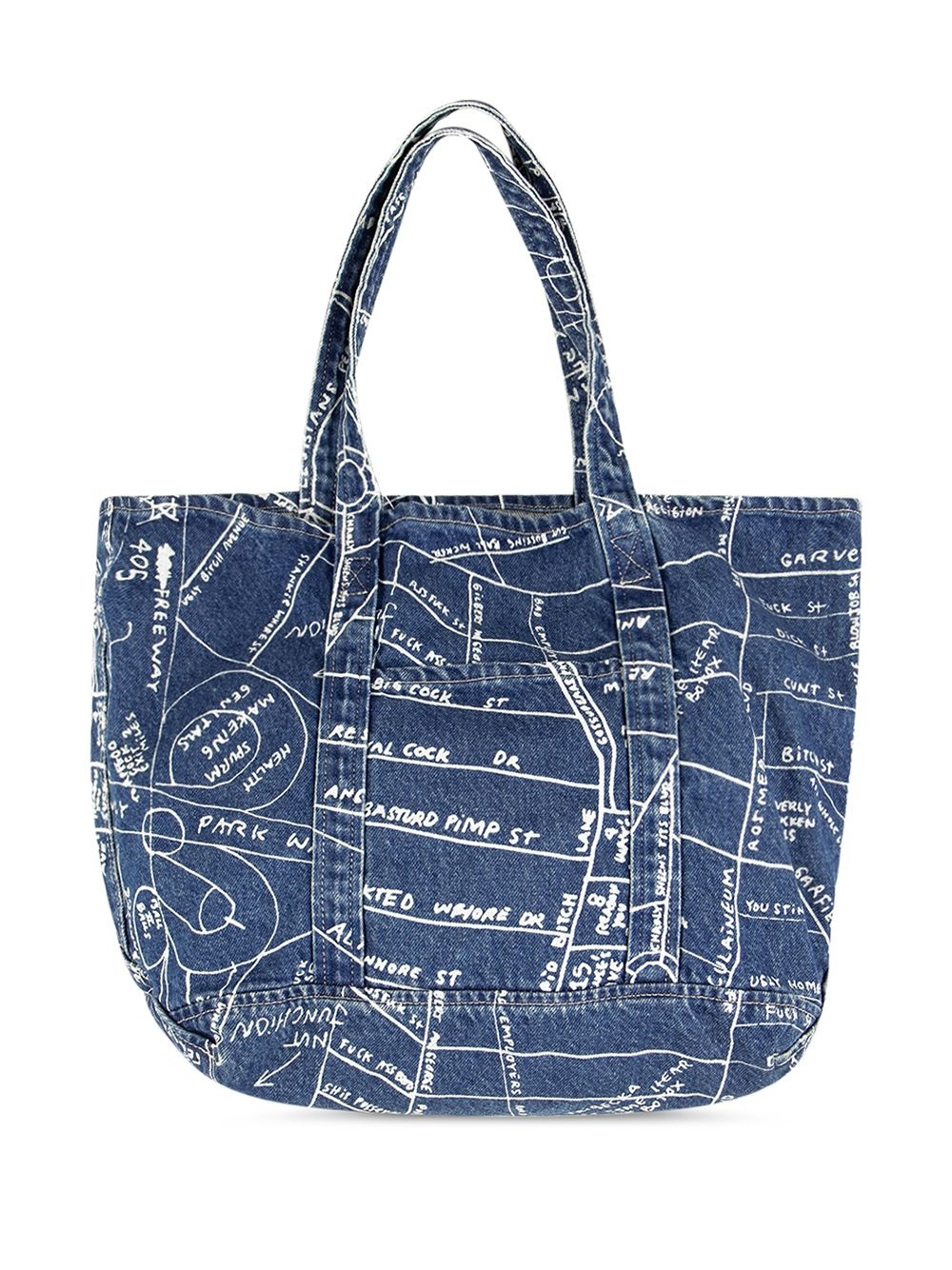 Supreme Gonz Map denim tote bag | REVERSIBLE