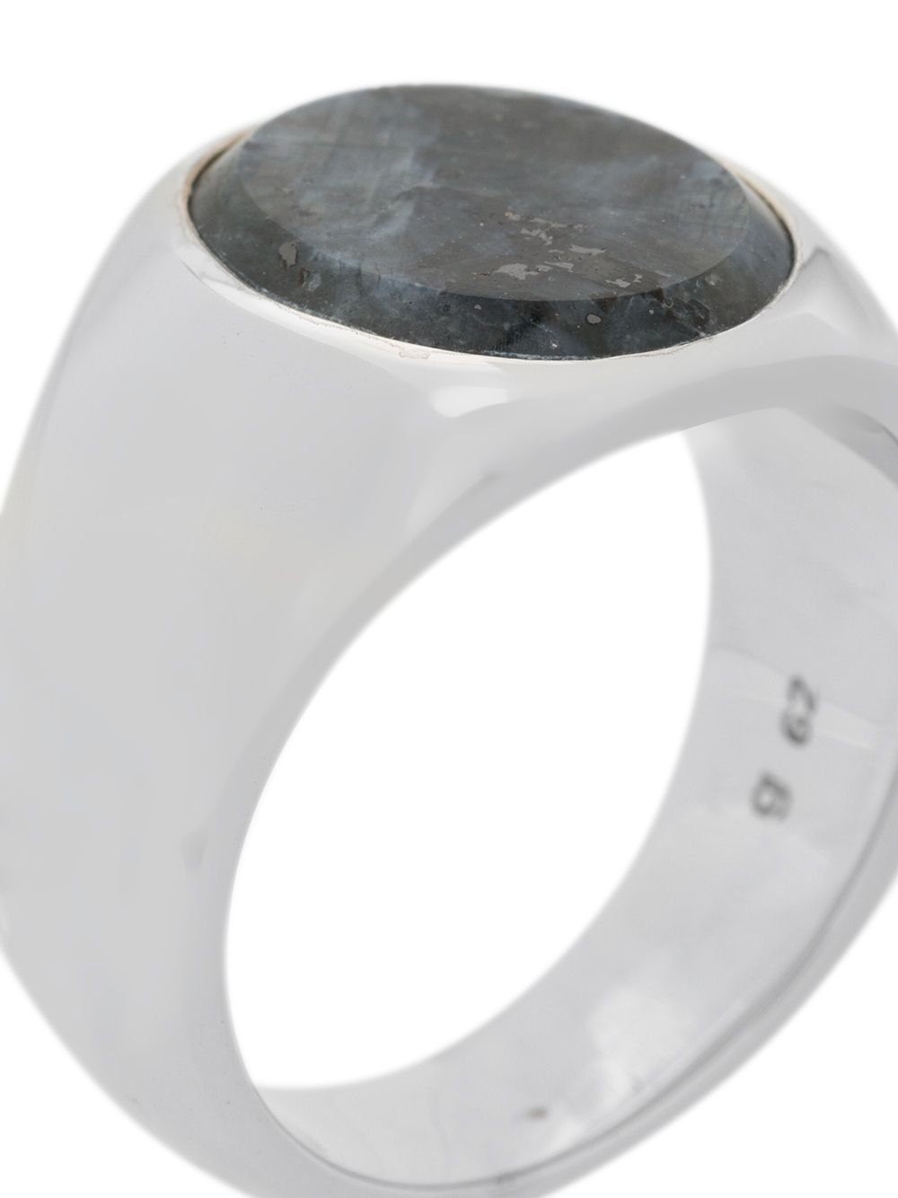 small Flush Larvikite Circle ring - 3