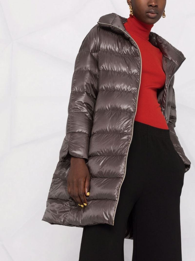 down-feather mid-length coat - 5