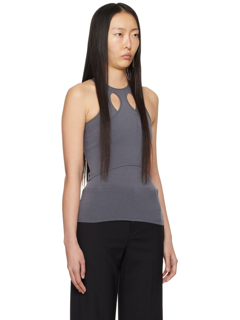Dion Lee Gray Mobius Loop Tank Top outlook