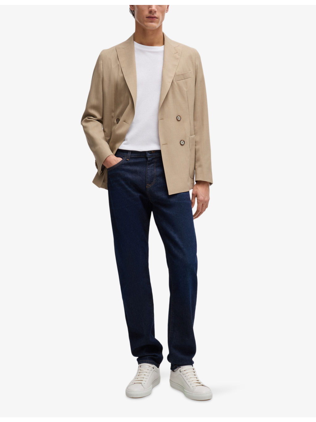 Business leisure regular-fit straight-leg stretch-denim jeans - 2
