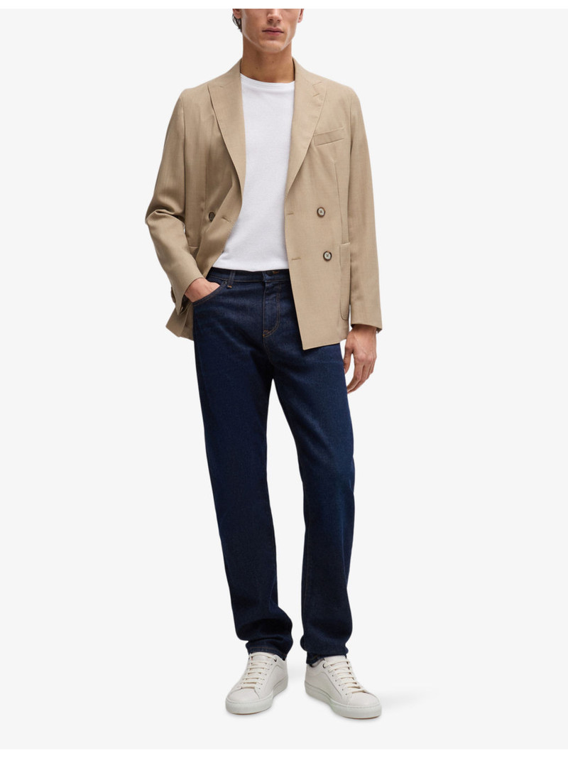 BOSS Business leisure regular-fit straight-leg stretch-denim jeans outlook