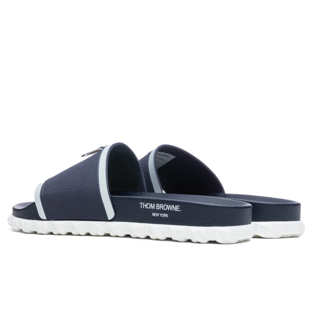 THOM BROWNE CABLE KNIT SOLE POOL SLIDE - NAVY - 4