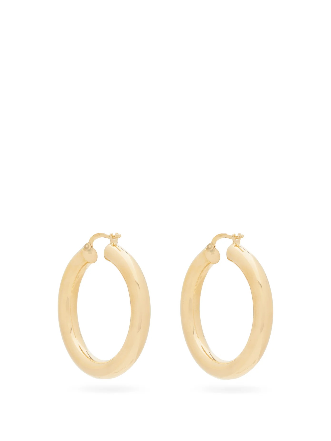 Medium gold-plated hoop earrings - 3