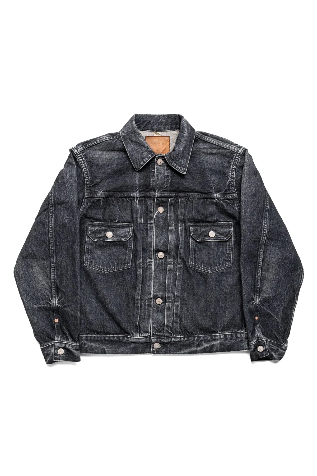 14.25oz Black Denim Jacket 1953 Aged Model - 1