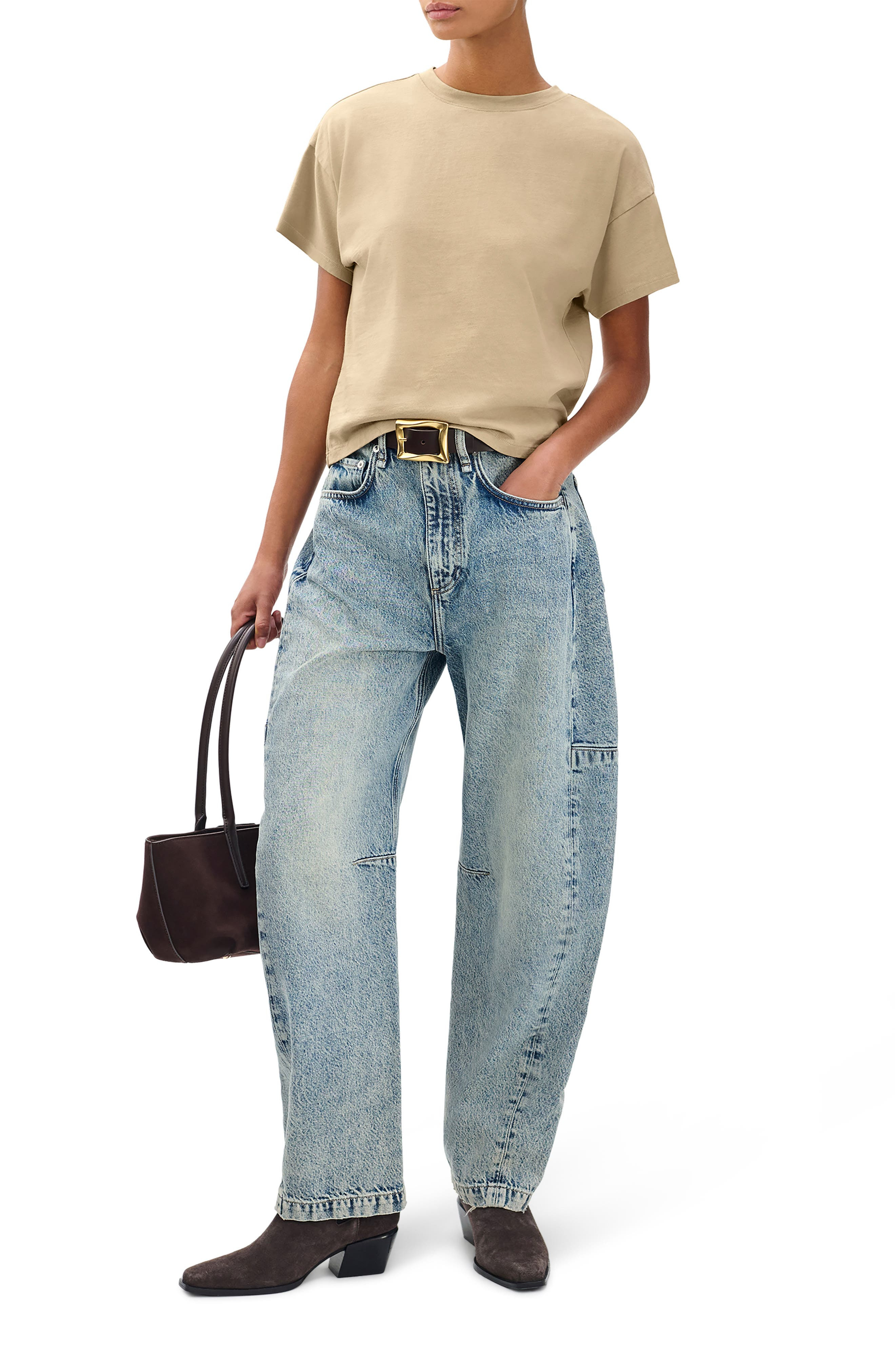rag & bone Kelley Boxy Cotton Jersey T-Shirt in Desert Taupe at Nordstrom - 6