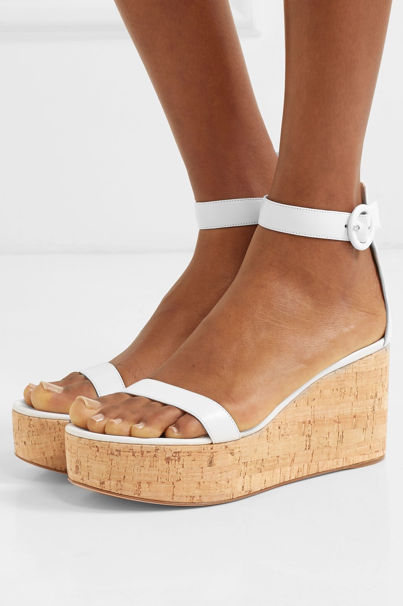 Portofino 45 leather wedge sandals  - 2