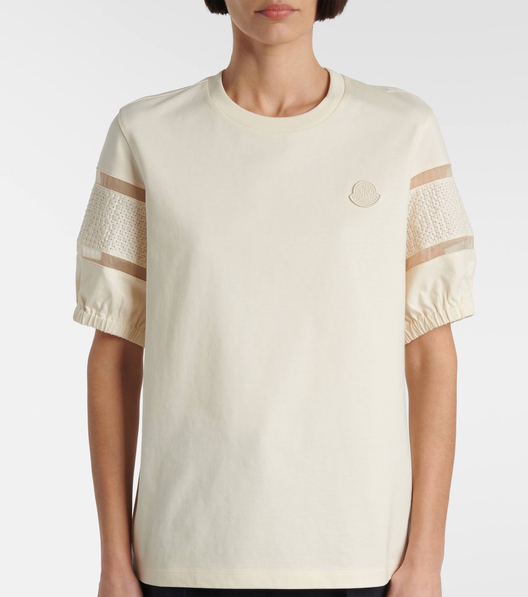 Lace-trimmed cotton T-shirt - 4