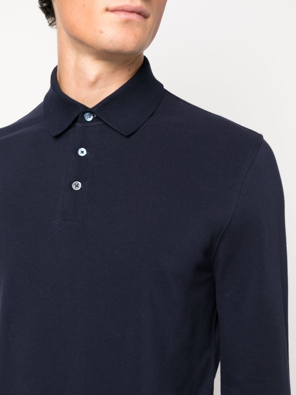 long-sleeve cotton polo shirt - 9